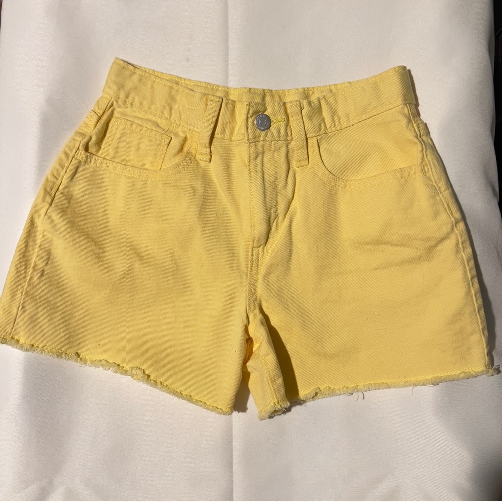 Old Navy Yellow Jean Shorts with Frayed Hem